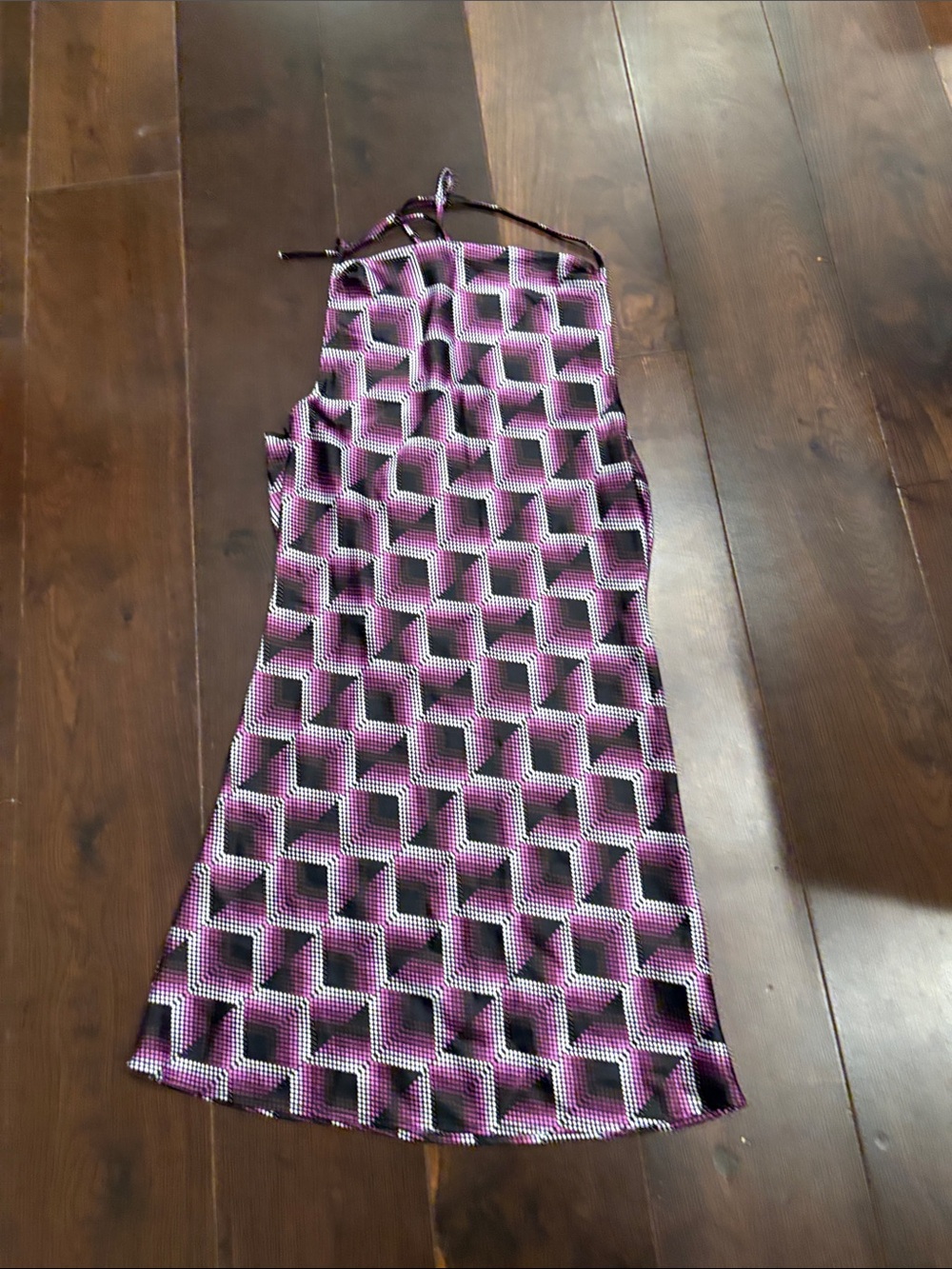 BP Pink and Black Dot Halter Top